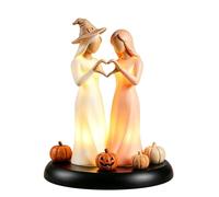 Halloween Ghost Sisters Lamp - Spooky Resin Sculpture with LED Glow