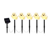 Halloween Ghost Stake Lights - Lot de 5 lampes solaires effrayantes - Éclairage de chemin d'Halloween étanche en plein air - Décoration lumineuse pour cimetière de jardin, rue de jardin