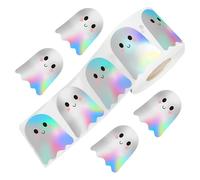 Halloween Ghost Stickers, Holographic Window Decals, Waterproof Vinyl Design, Removable Reusable Material for Home Decor, Bottle, Bag, Door, Window Display, 1.5 Inches