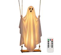 Halloween Ghost Swing Decor - 39in LED Garden Hanging Figure with Remote