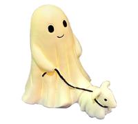 Halloween Ghost Walking Dog Statue, Statues De Chien Fantôme Qui Marchent Veilleuse en Résine, Marchant Son Chien Fantôme Mignon Figurine pour Intérieure Et Extérieure Maison, Bureau, Jardin, Cour