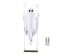 Halloween Ghost with Remote Lighted | Swinging Spooky Waterproof Ornament