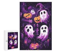 Halloween Ghosts and Pumpkins-2 - Puzzle De Table pour Adultes, 1000 PCS, Décoration Intérieure De Saison, avec Une Image Décorative Une Fois Terminé
