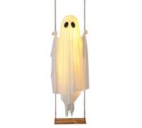 Halloween Ghosts - Hanging Ghost with Light | Ghost Spooky Ornaments | Halloween Decorations Party Supplies for Front Door Lawn Fireplace Yard Porch Indoor Patio Pathway Haunted House Holiday