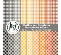 Halloween Gingham Scrapbook Paper Pad: Orange and Black Collage Papers, Halloween Craft Paper for DIY Card Making, Scrapbooking, Junk Journaling, ... Arts and Crafts for Kids, 8.5 x 8.5 inch