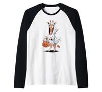 Halloween Girafe Fantôme Citrouille Farce Ou Friandise Manche Raglan