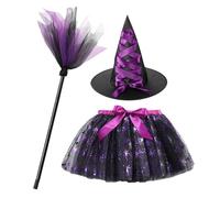 Halloween Girl Skirt, Kids Witch Costume Dress Set, Breathable Clothes For Birthday Cosplay, Princess Outfit Easter Photoshoot, Events Party Supplies Girls Dress Up Collection, 9.05x9.45 inches