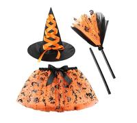 Halloween Girl Skirt, Kids Witch Costume Dress Set, Breathable Clothes For Birthday Cosplay, Princess Outfit Easter Photoshoot, Events Party Supplies Girls Dress Up Collection, 9.05x9.45 inches