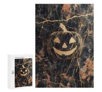 Halloween Gold Foil Pumpkin Art Print Puzzle 1000 Pièces Educa Jouet en Bois Cadeau Unique Décoration Intérieure Jeu Éducatif Challenge Toy Adultes Et Enfants À Partir De 14 Ans 300 PCS