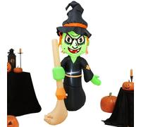 Halloween Gonflable Américain | 1,55 m Décoration Gonflable Sorcière Maison Hantée avec Lumières LED Intégrées - Sorcière Effrayable pour Maison Jardin Fête - Intérieur