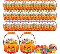 Halloween Goodie - Lot de 50 sacs à bonbons - Sacs cadeaux transparents scellés - Sacs de rangement festifs pour Goodie Snack Toy - Décoration saisonnière