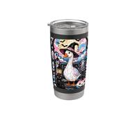 Halloween Goose Stained Art Trans Pride Witch Transgender Gobelet isotherme en acier inoxydable double paroi