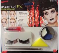 Smiffys Kit de maquillage gothique, comprend peinture du visage, rouge à lèvres et cils