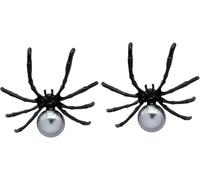 Halloween Grandes boucles d'oreilles araignée Boucles d'oreilles araignée perle noire Boucles d'oreilles araignée punk Insecte de déclaration Bijoux pour femmes filles