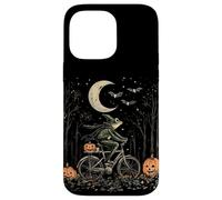 Halloween Grenouille Vélo Équitation Citrouille effrayante Coque pour iPhone 14 Pro Max
