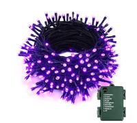 Halloween Guirlande Lumineuse Intérieur, 10M 100 LED Noël Guirlandes Lumineuses Violet Étanche à Piles 8 Modes avec Minuterie Guirlande Guinguette pour Jardin Maison Fête Mariage Extérieur Patio
