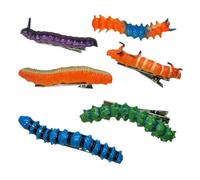 Halloween Hair Clips for Women 6 Pieces Funny Caterpillar Realistic Strong