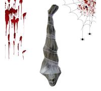Halloween Hanging Corpse Prop, Scary Skeleton Decoration, 70.87x16.93in, Realistic Wrapped Body Design, Weather-Resistant Material, Spooky Horror Figure Display for Graveyard Yard Party Setup
