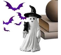 Halloween Harz Ghost Figure déco | Resin Statue effrayante pour le halway de la bibliothèque de bureau chambre à coucher du couloir | Décoration de l'espace de vie étrange avec un bougeoir Balon Cat e