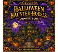 Halloween Haunted Houses Coloring Book: 50 Spooky and Gothic Homes with Ghostly Mysteries, Creepy Details, Haunted Mansions, Witches’ Cottages, Eerie ... Halloween Architecture for Adults and Teens