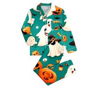 Halloween Haut à manches longues avec pantalon long Pyjama pour femme Costume pour petite fille Chaussons Bottes Taille 9, vert menthe, M