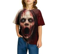 Halloween Hauts Tuniques Swing T-Shirts et Chemises pour Filles garçons, col Rond, Manches Courtes, Tout-Petits, décontractés Confortables, adaptés à Un Usage Quotidien, Pull(Rouge,8 Ans)