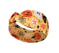 Halloween Headband - Polyester Spandex 24x10cm Printed Skull Pumpkin | Skull Print Head Wrap - Polyester Spandex 24x10cm Spider Web | Sports Hairband | Stretch Fit For Women Girls Exercise