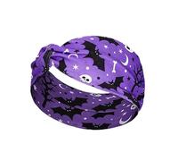 Halloween Headband - Polyester Spandex 24x10cm Printed Skull Pumpkin | Skull Print Head Wrap - Polyester Spandex 24x10cm Spider Web | Sports Hairband | Stretch Fit For Women Girls Exercise