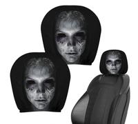 Halloween Headrest Covers - Ghost Face Elastic Car Seat Protectors
