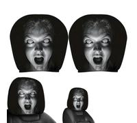 Halloween Headrest Covers - Ghost Face Elastic Car Seat Protectors