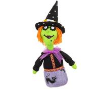 Halloween-Hexen Doll-Plush Halloween Doll comme une figure décorative douce | de délimitation de Pumpkin de crâne de sorcière | Jouet de bureau drôle pour la décoration de la maison Hallowen et