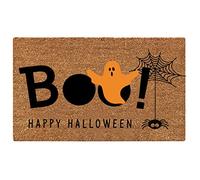 Halloween Hey Boo Mignon Orange G-Host Effrayant Toile D'Araignée Tapis De Bain Lavable Paillasson Exterieur Imperméable Paillasson pour Extérieur Jardin Porte D'Entrée 40 X 60Cm