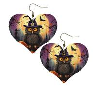 Halloween Hibou Fantôme Citrouille Citrouille Halloween Boucles D'Oreilles Double Face Boucles D'Oreilles En Cuir Légères Boucle D'Oreille Pour Fête Des Mères Quotidien Décorations