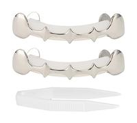 Halloween Hip Hop Dents,Plaqué Joker Gold pour Bouche Haut Bas Hip Hop Dents Grills,Fausse Dent Dents Supérieures Décoration pour Hommes Femmes,Rappeur Costume Cosplay Party,