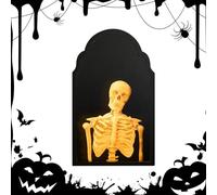 Halloween Hologram, Skeleton Mirror, LED Light Decor, Spooky Wall Accent, Creepy Indoor Ornament, Perfect for Bedroom, Door, Fireplace, Kitchen, Haunted House, Seasonal Celebration, Party Atmosphere