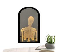 Halloween Hologram, Skeleton Mirror, LED Light Decor, Spooky Wall Accent, Creepy Indoor Ornament, Perfect for Bedroom, Door, Fireplace, Kitchen, Haunted House, Seasonal Celebration, Party Atmosphere