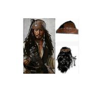 Halloween Homme Adulte Pirate Capitaine Jack Sparrow Perruque Chapeau Pirates Des Caraibes Accessoires Cosplay