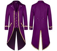 Halloween Homme, Costume Halloween Homme Vampire, Gothique Style Palais Costume Halloween Victorienne Manteau Fit Slim Vintage Steampunk Deguisement Cosplay Carnaval Et Fête Medieval Vestes