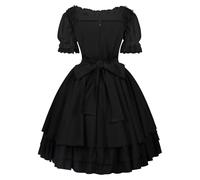Halloween Hommes Cosplay Médiévaux Robe de Gothique en Dentelle, médiévale pour Femme, Costume d Halloween, fête la bière, Tenue élégante à Volants et Déguisement Bakugo Pas Cher(Le Noir,XXL)