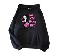 Halloween Hoodie No You Hang Up Scream Hiver Unisexe Pull Printemps Automne Sweatshirt Vintage Harajuku Top(8,S)