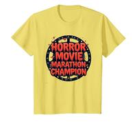 Halloween Horreur Movie Marathon Champion Spooky Fun T-Shirt, Enfant, Citron, 4 Ans