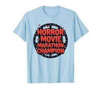 Halloween Horreur Movie Marathon Champion Spooky Fun T-Shirt, Homme, Bleu Céleste, 3XL