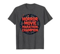 Halloween Horreur Movie Marathon Champion Spooky Fun T-Shirt, Homme, Chiné Foncé, 4XL