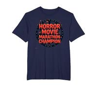 Halloween Horreur Movie Marathon Champion Spooky Fun T-Shirt, Homme Grandes Tailles, Bleu Marine, 4X Tall