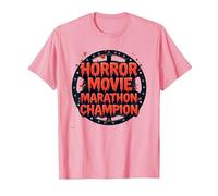 Halloween Horreur Movie Marathon Champion Spooky Fun T-Shirt, Homme, Rose, XL