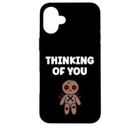 Halloween Horror Funny Quote Thinking of You Voodoo Doll Coque pour iPhone 16 Plus