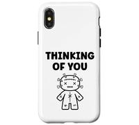 Halloween Horror Funny Quote Thinking of You Voodoo Doll Coque pour iPhone X/XS