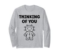 Halloween Horror Funny Quote Thinking of You Voodoo Doll Manche Longue