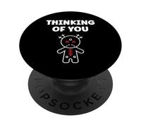 Halloween Horror Funny Quote Thinking of You Voodoo Doll PopSockets PopGrip Adhésif