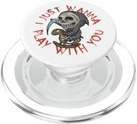 Halloween Horror Grim Reaper Veut Jouer à Scary Retro 80s PopSockets PopGrip pour MagSafe